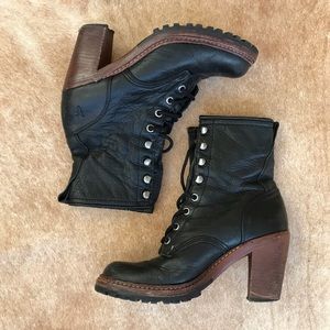 Black Frye lace up boots with great grip
